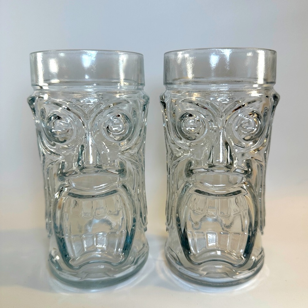 VTG Anchor Hocking Screamin’ Tiki Glass 16 oz. - Set of 2